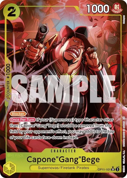 Carte One Piece anglaise OP11-101 Capone"Gang"Bege (version 2)