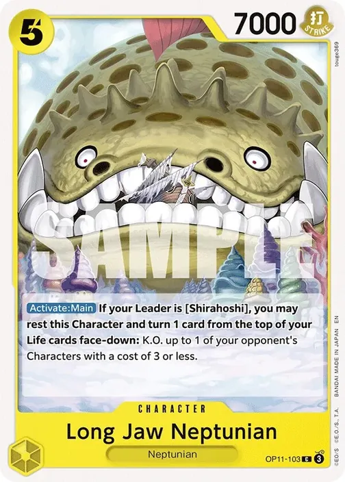Carte One Piece anglaise OP11-103 Long-Jaw Neptunian