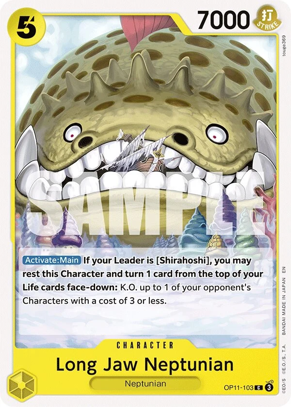 Carte One Piece anglaise Long-Jaw Neptunian OP11-103 C