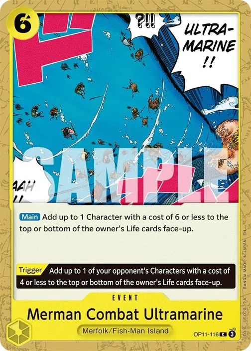 Carte One Piece anglaise OP11-116 Merman Combat Ultramarine