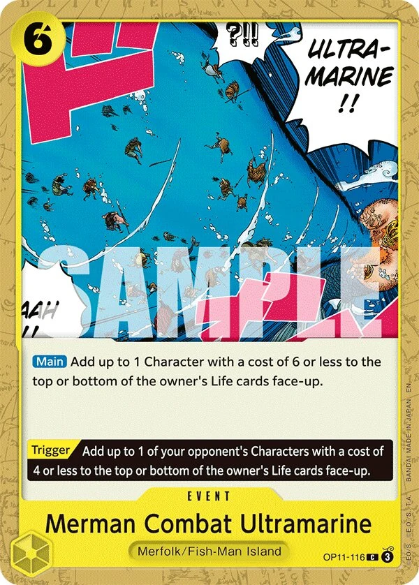 Carte One Piece anglaise Merman Combat Ultramarine OP11-116 C