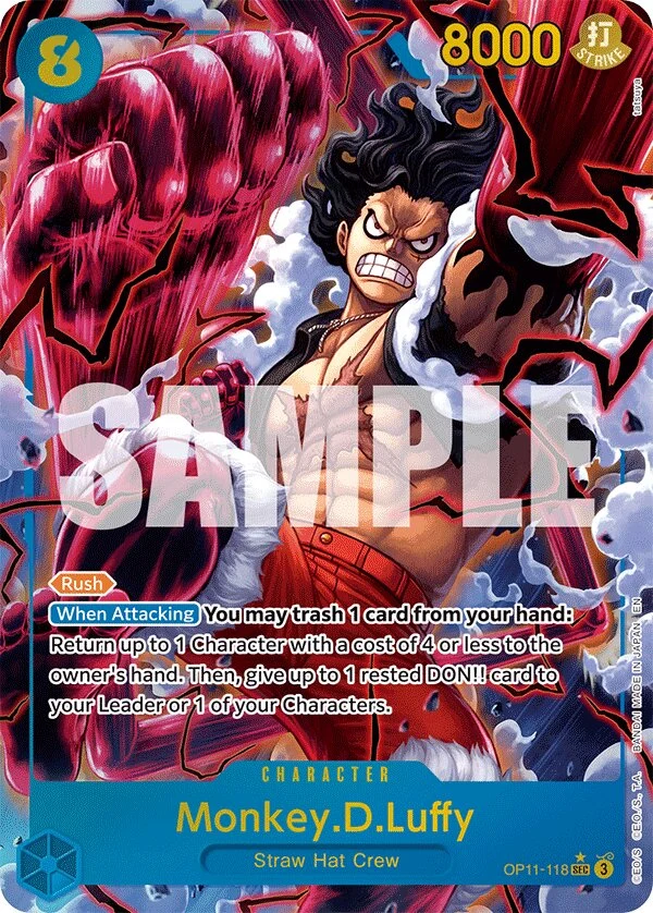 Carte One Piece anglaise Monkey.D.Luffy OP11-118 SEC