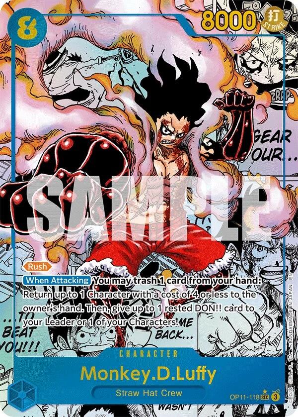 Carte One Piece anglaise Monkey.D.Luffy OP11-118 SEC