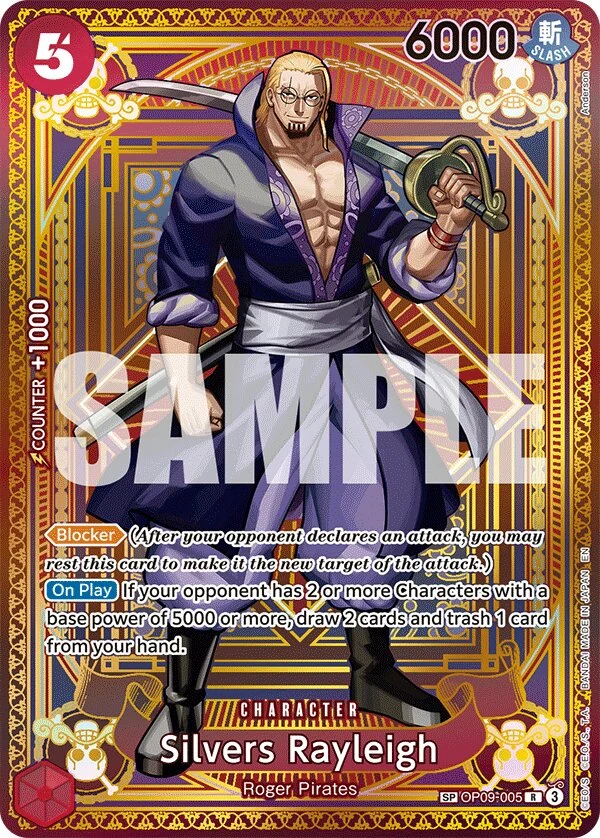 Carte One Piece anglaise Silvers Rayleigh OP09-005 SP
