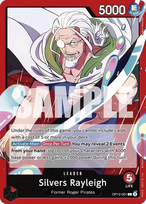 Carte One Piece anglaise OP12-001 Silvers Rayleigh