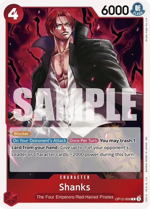 Carte One Piece anglaise OP12-008 Shanks
