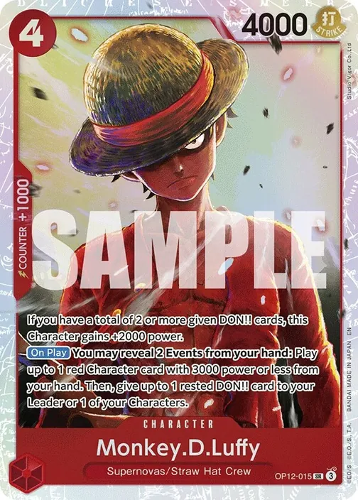 Carte One Piece anglaise OP12-015 Monkey.D.Luffy