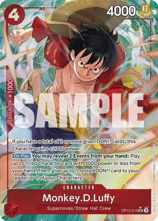Carte One Piece anglaise OP12-015 Monkey.D.Luffy (version 2)