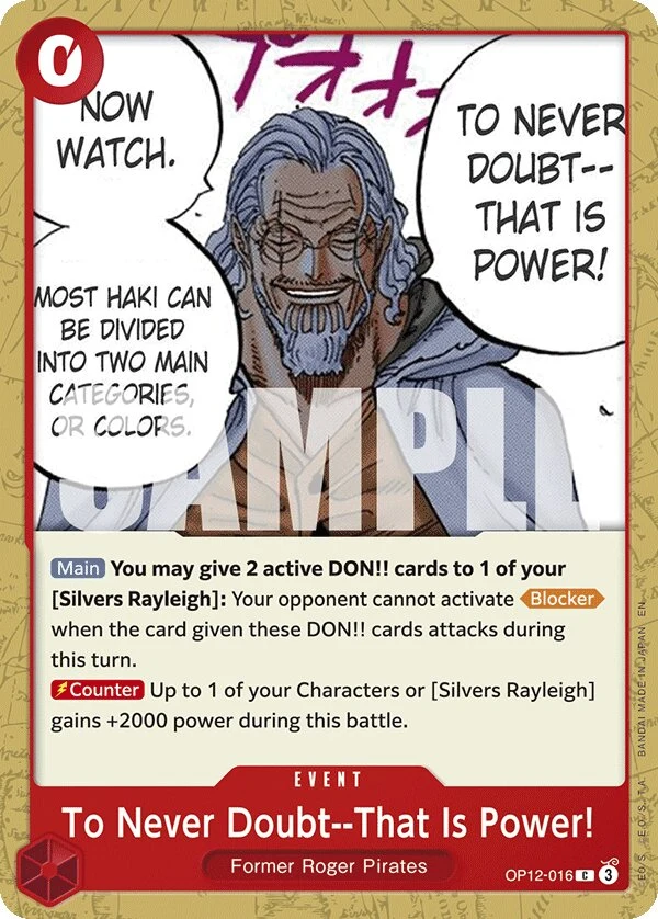Carte One Piece anglaise To Never Doubt--That Is Power! OP12-016 C