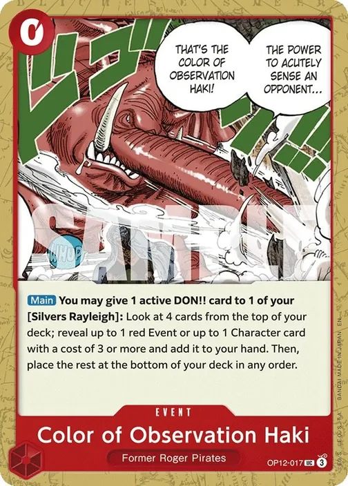 Carte One Piece anglaise OP12-017 Color of Observation Haki