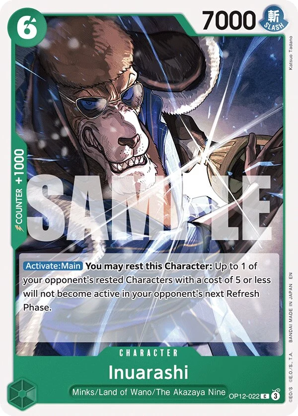 Carte One Piece anglaise Inuarashi OP12-022 C
