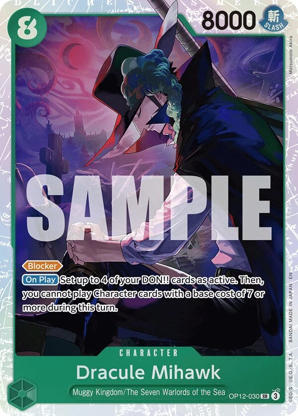 Carte One Piece anglaise Dracule Mihawk OP12-030 SR