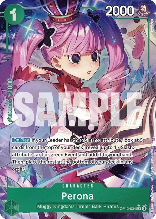 Carte One Piece anglaise OP12-034 Perona (version 2)