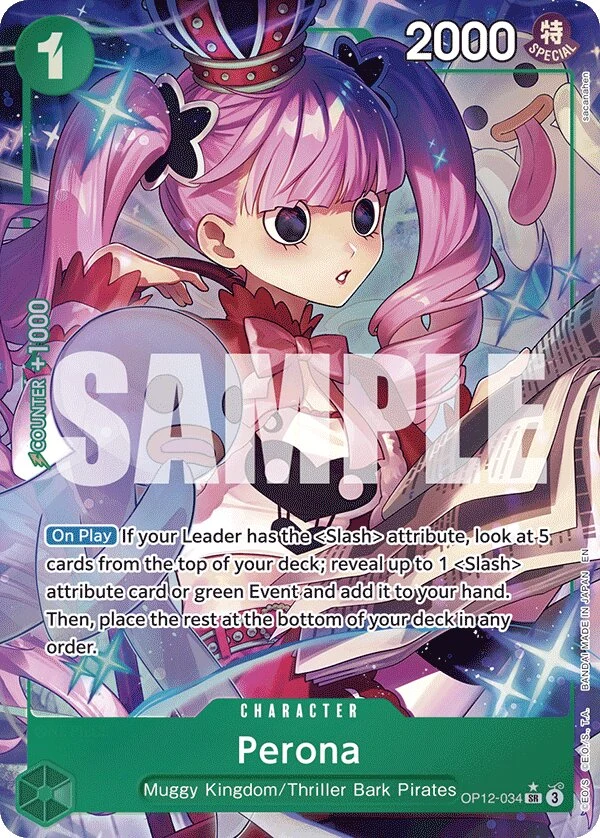 Carte One Piece anglaise Perona OP12-034 SR