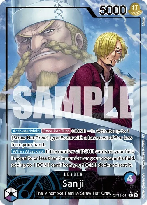Carte One Piece anglaise OP12-041 Sanji (version 2)