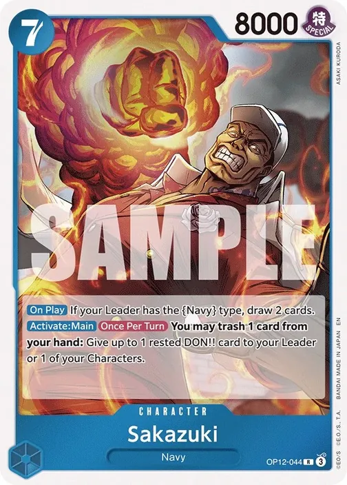 Carte One Piece anglaise OP12-044 Sakazuki