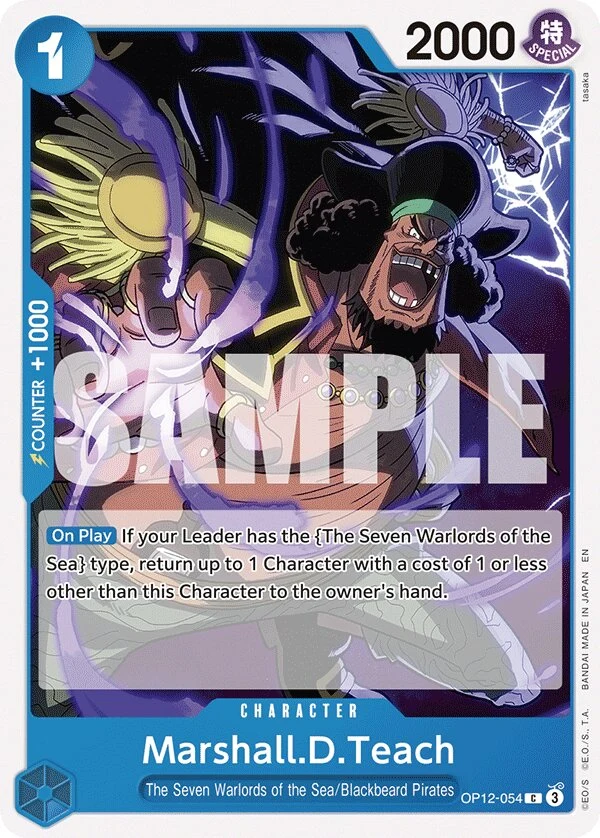 Carte One Piece anglaise Marshall.D.Teach OP12-054 C
