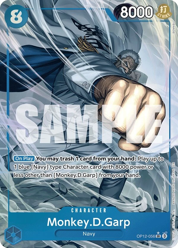 Carte One Piece anglaise Monkey.D.Garp OP12-056 SR