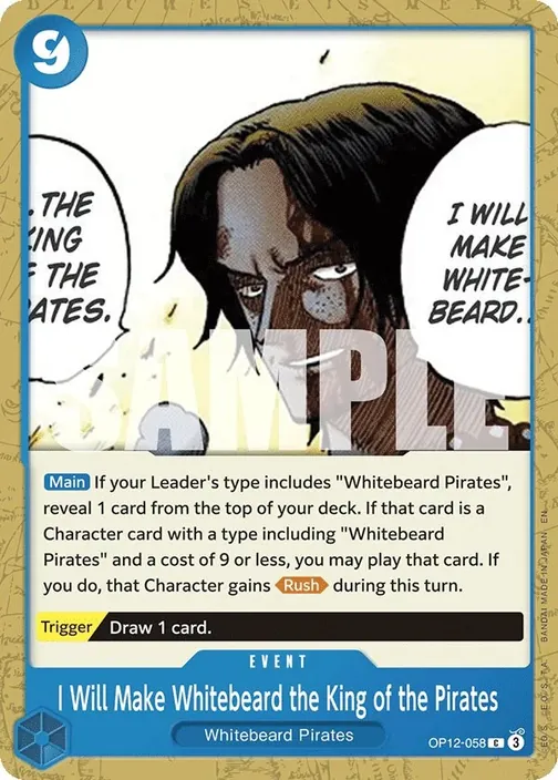 Carte One Piece anglaise OP12-058 I Will Make Whitebeard the King of the Pirates