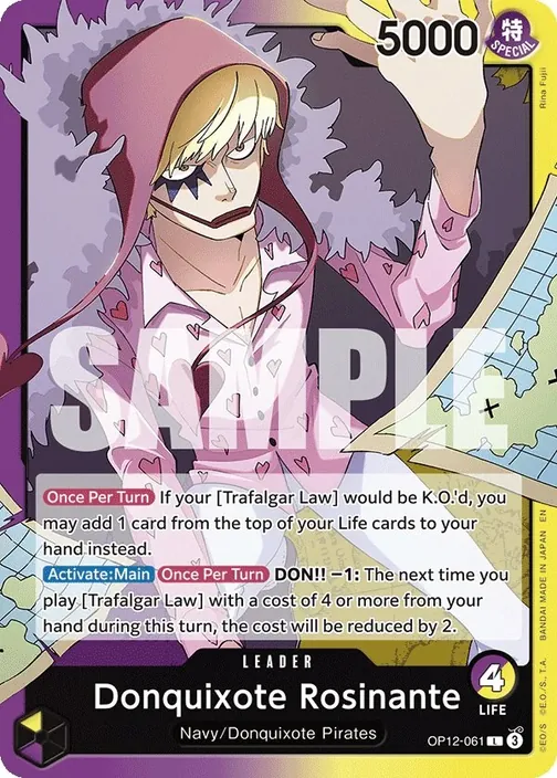 Carte One Piece anglaise OP12-061 Donquixote Rosinante