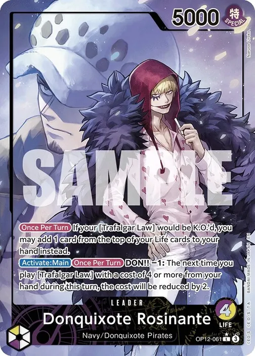 Carte One Piece anglaise OP12-061 Donquixote Rosinante (version 2)