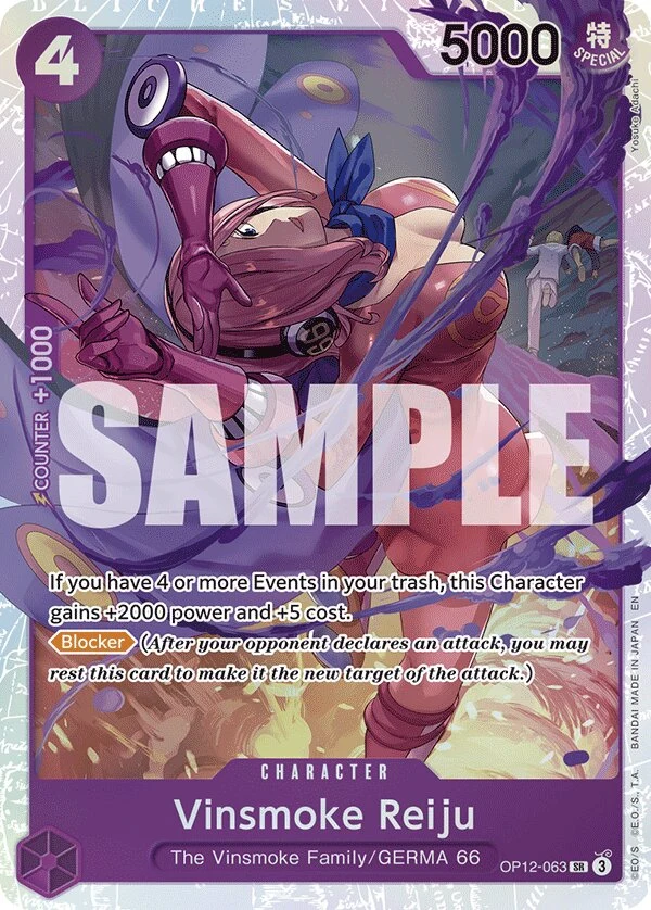 Carte One Piece anglaise Vinsmoke Reiju OP12-063 SR