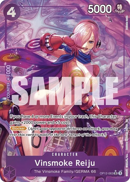 Carte One Piece anglaise OP12-063 Vinsmoke Reiju (version 2)