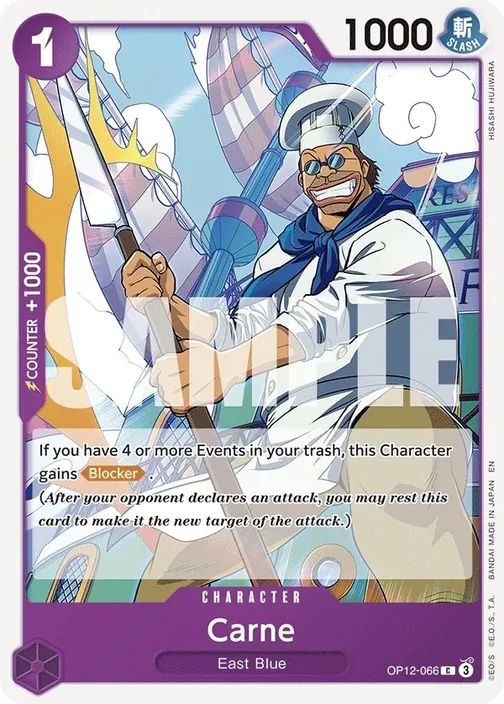 Carte One Piece anglaise OP12-066 Carne