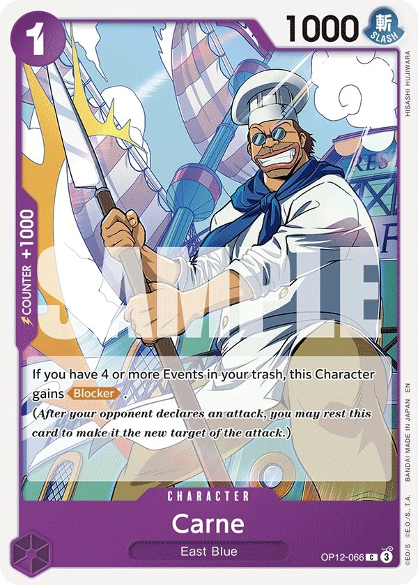 Carte One Piece anglaise Carne OP12-066 C