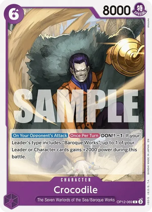Carte One Piece anglaise OP12-069 Crocodile