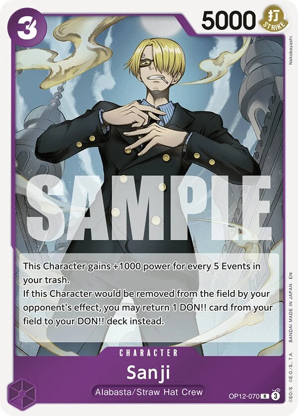 Carte One Piece anglaise Sanji OP12-070 R