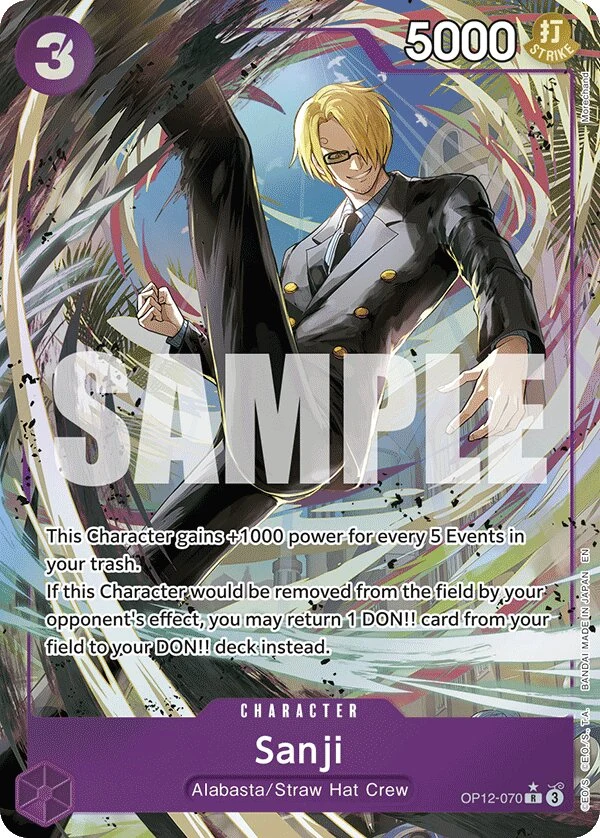 Carte One Piece anglaise Sanji OP12-070 R
