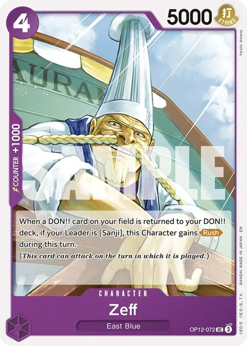 Carte One Piece anglaise OP12-072 Zeff
