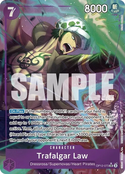 Carte One Piece anglaise OP12-073 Trafalgar Law (version 2)