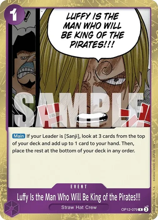 Carte One Piece anglaise OP12-079 Luffy Is the Man Who Will Be King of the Pirates!!!
