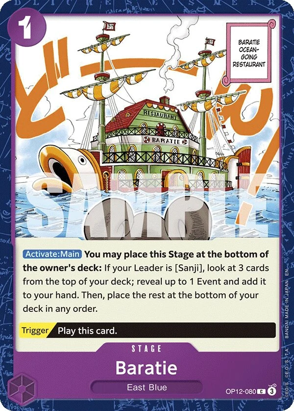 Carte One Piece anglaise Baratie OP12-080 C