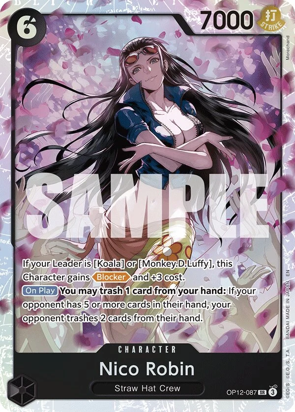 Carte One Piece anglaise Nico Robin OP12-087 SR