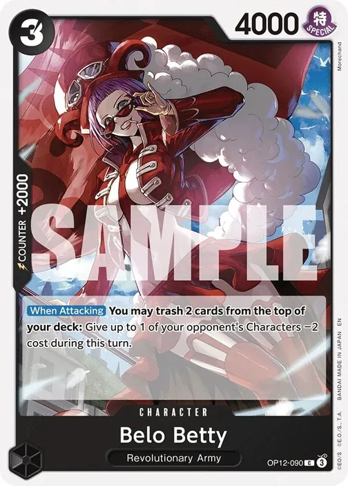 Carte One Piece anglaise OP12-090 Belo Betty