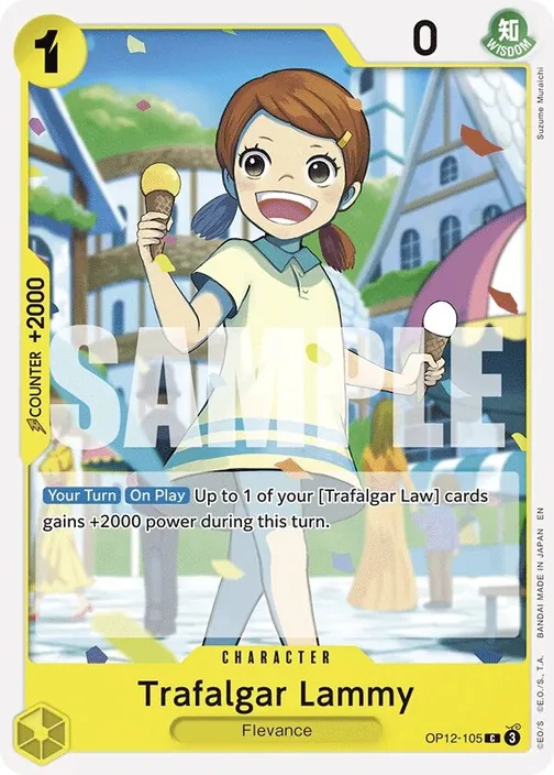 Carte One Piece anglaise OP12-105 Trafalgar Lammy