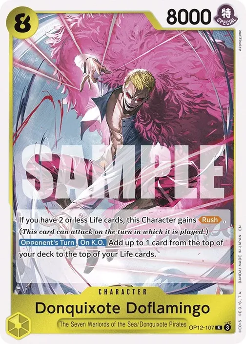 Carte One Piece anglaise OP12-107 Donquixote Doflamingo