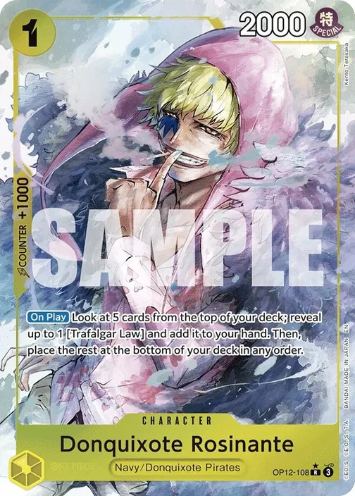Carte One Piece anglaise OP12-108 Donquixote Rosinante (version 2)