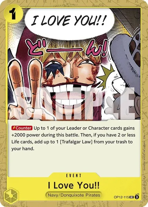 Carte One Piece anglaise OP12-115 I Love You!!