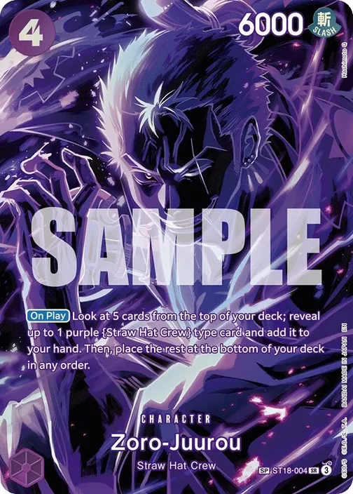 Carte One Piece anglaise ST18-004 Zoro-Juurou (version 3)