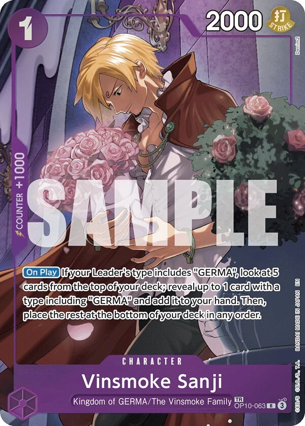 Carte One Piece anglaise Vinsmoke Sanji OP10-063 TR