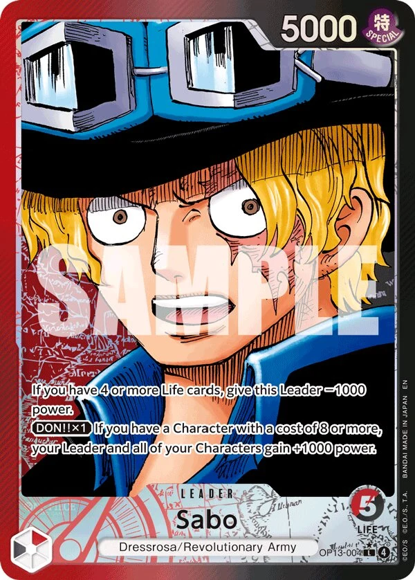Carte One Piece anglaise Sabo OP13-004 L