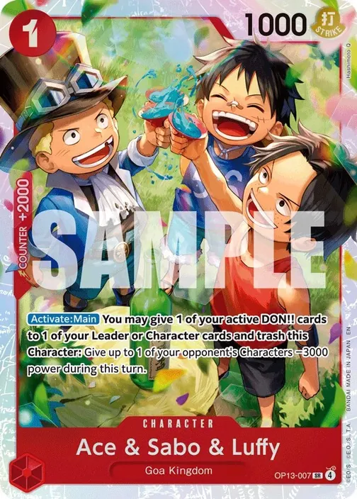 Carte One Piece anglaise OP13-007 Ace & Sabo & Luffy