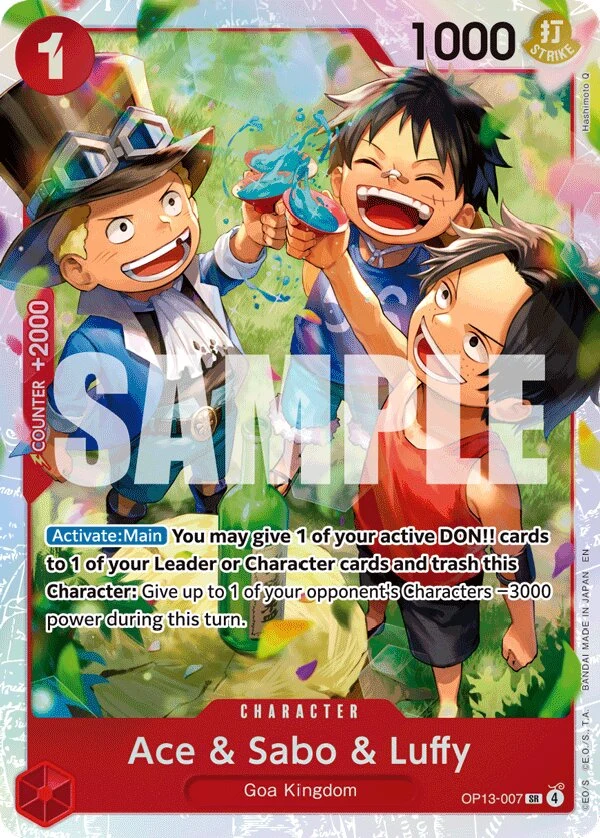 Carte One Piece anglaise Ace & Sabo & Luffy OP13-007 SR