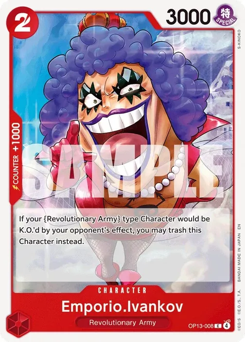 Carte One Piece anglaise OP13-008 Emporio.Ivankov