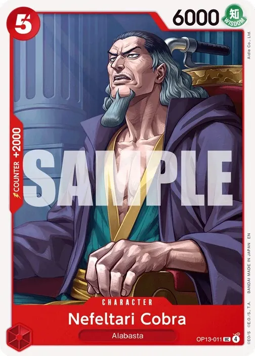 Carte One Piece anglaise OP13-011 Nefeltari Cobra