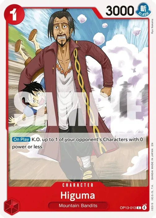 Carte One Piece anglaise OP13-013 Higuma